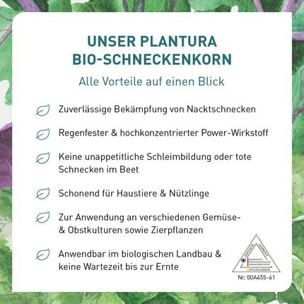 Plantura Organic Slug Pellets, rainproof power ingredient, highly effective slug control on fruit, vegetables, and ornamental plants, gentle on pets, value pack: 150 g for 210 m²