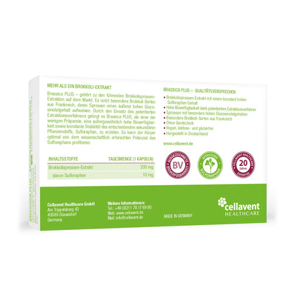 Broccoli Sprout Extract Capsules | Highest Dosage | 280,000 mg Broccoli | 99% Stabilized Sulforaphane | 3,600 mg Broccoli Sprouts per Capsule | 60% More Bioavailable | Brassica PLUS