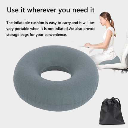 JHY Hemorrhoid Seat Cushion Polyester, Inflatable Seat Cushion, Orthopedic Round Cushion, for Hemorrhoids, Tailbone Pain, Pregnancy.
