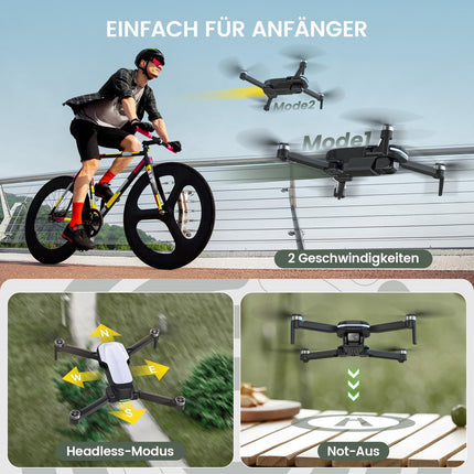 Holy Stone HS280D Drone with 1080P Camera, RC Foldable FPV Drone with 2 Batteries, Long Flight Time, Brushless Motor, Gesture Control, Camera Drones Outdoor Complete Set Quadcopter for Kids Beginners, C0
