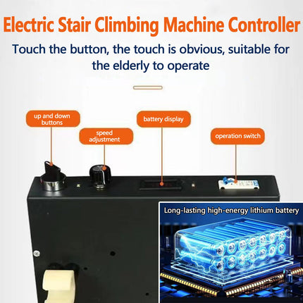 XZLZMYP Yellow, Crawler Stair Climber Portable Foldable Electric Stairlift Wheelchair Manual Stair Climbing Wheelchair For Elderly Patients Can Go Up And Down Stairs