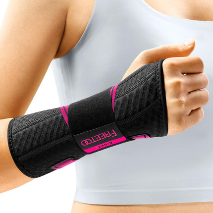 FREETOO Lightweight Wrist Support with Bionic Carpal Tunnel Splint, [One-Step Wear] Wrist Wraps for RSI, Tendonitis, Extended Wrist Splint for Women Men