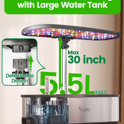 LETPOT LPH-SE WiFi Hydroponic Growing System, 12 Pods Smart Herb Garden Kit for Indoor Use, Indoor Garden with 24W LED Grow Light, 5.5L Water Tank, Pump System, Automatic Timer