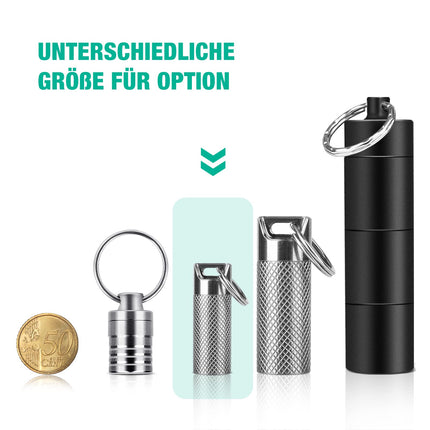Opret Mini Titanium Metal Pill Box Small with Keychain-Waterproof, Lightweight for Outdoor Travel, Pill Box Small Tablet Box Small Tablets Weekly Box Pill Box for On the Go