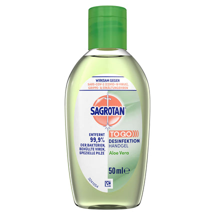 Sagrotan Hand Disinfectant Gel with Aloe Vera – Hand disinfectant in a practical travel size – 1 x 50 ml