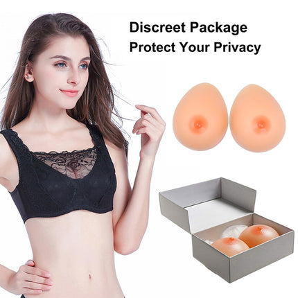 FESVINA Self-adhesive Silicone Breast Forms False Breasts for Mastectomy Prosthesis Transgender Crossdresser Cosplay A Cup 500g/Pair