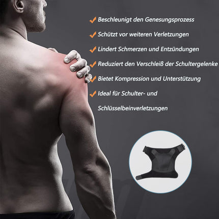 Flow fire Adjustable Shoulder Brace, Neoprene Shoulder Support for Women and Men, Shoulder Brace Pain Relief, Fits Both Left or Right Shoulder (L-XL)