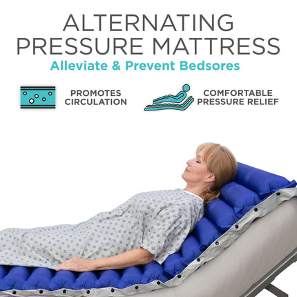 Vive alternating pressure mattress, 12.7 cm, air mattress, mattress for bedsores and ulcers, treatment of bedridden patients, inflatable, quiet alternative cover, suitable for hospital bed, including electric