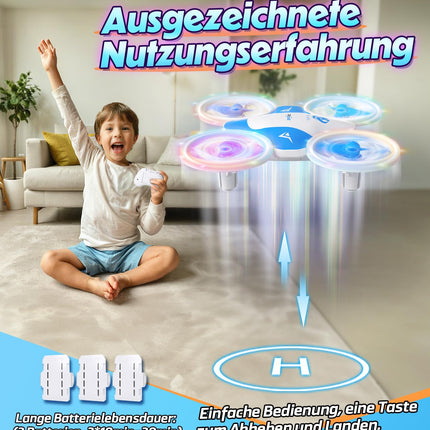 Korffe Mini Drone for Kids Toys from 6 7 8 9 10+ Years Boys, RC Airplane Toy Drone for Kids and Beginners with LED Lights Indoor &amp; Outdoor Gifts for Boys and Girls