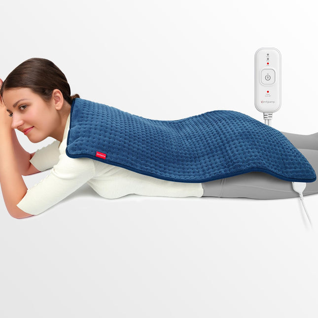 Comfytemp XXL-large heating pad 83x43cm, ultra-soft heat pad with automatic shut-off, age-friendly heating blanket with safety system for back, shoulder, neck, stomach, legs, knees, machine washable