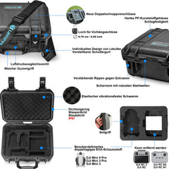 LEKUFEE Travel Waterproof Case for DJI Mini 4 Pro/3 Pro/3 Drone, Fly More Combo, RC 2/RC-N2 Remote Controller and Accessories (Carrying Case Only)