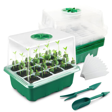 ZoneYan Indoor Greenhouse Propagator, 6 Pack 72 Cells Mini Greenhouse Propagation Kit, Greenhouse Propagation Tray with Lid and Ventilation for Seedling Plant, Seedling Growing Pots for Garden Seedlings