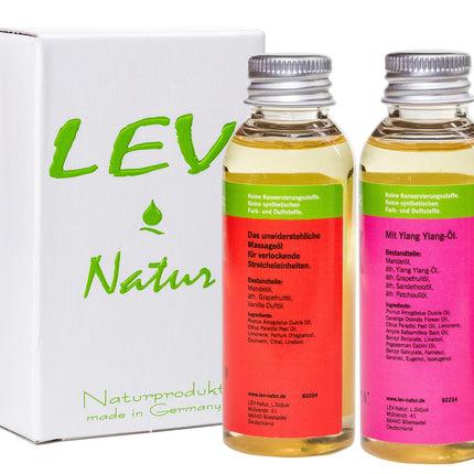 Lev-Natur Massage Oil Love Oil Gift Set Erotic Oil, natural product directly from the manufacturer, only high-quality natural oils 2 pcs. x 50ml