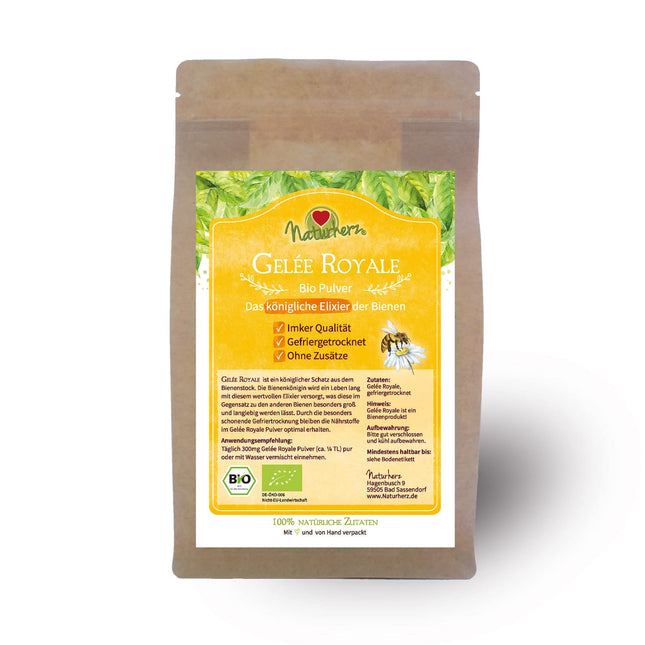 Organic Royal Jelly Powder | 100% freeze-dried jelly in proven Naturherz quality from the organic beekeeper (50g)