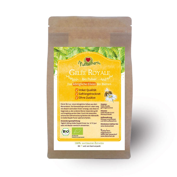 Organic Royal Jelly Powder | 100% lyophilized jelly in proven Naturherz quality from the organic beekeeper (250g)