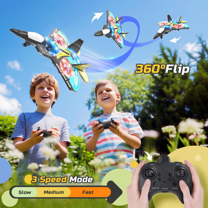 RC Drone for Kids and Beginners, Remote Controlled Airplane with Light, Hover Drone, 360° Flip and 2 Batteries (18 Minutes)