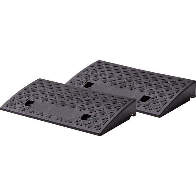 Cartrend curb ramps, set of 2, portable, wheelchair ramp for cars, motorcycles, wheelchairs, walkers, black
