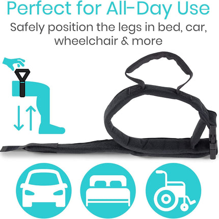 Vive Thigh Lifter Strap (2-Pack) - Pull-Up Assistance Band - Medical Device Padded Wrist Tool for Leg Movements - Transfer Device for Limited Mobility, Knee Recovery - for
