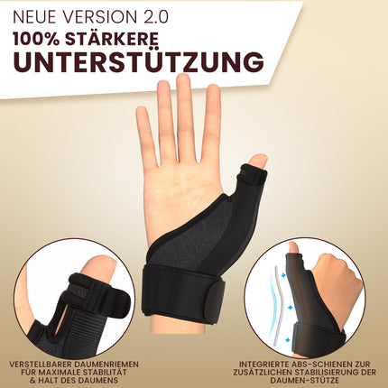 DAUMENFREUND© Premium Thumb Bandage Right &amp; Left - NEW 2025 - Thumb Splint Hand Splint Thumb Orthosis Hand Bandage Wrist EXTRA STABLE - Orthosis Thumb Saddle Joint Bandage Thumb Thumb Support