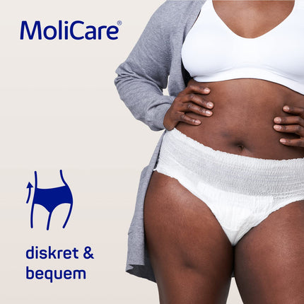 MoliCare Premium Mobile Disposable Pants: Discreet use for incontinence for women and men; 10 drops, size L (100-150 cm hip circumference), 4 x 14 drops