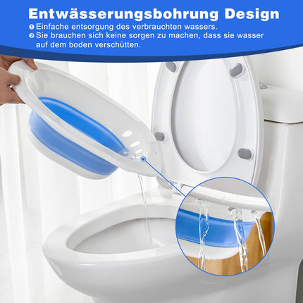 DEANIC Sitz Bath for Toilet Foldable Sitz Bath for Hemorrhoids, Sitz Bath Adult for Postpartum Care and Elderly, Hangable Sitz Bath (Blue)