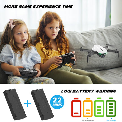 SIMREX Drone with 1080P Camera, One-Key Takeoff Drone, Waypoint Flying, Auto-Follow, 3D Flip, 3 Speeds, Remote Control Drone for Kids and Adults, White