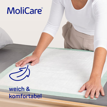MoliCare Premium Bed Mat 5 Drops: Bed protection pad with absorbent core made of cellulose flakes, 60x90 cm, 25 pieces