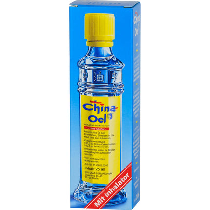 China Oil 25ml with inhaler - pure peppermint oil for oral use and inhalation for colds and muscle pain
