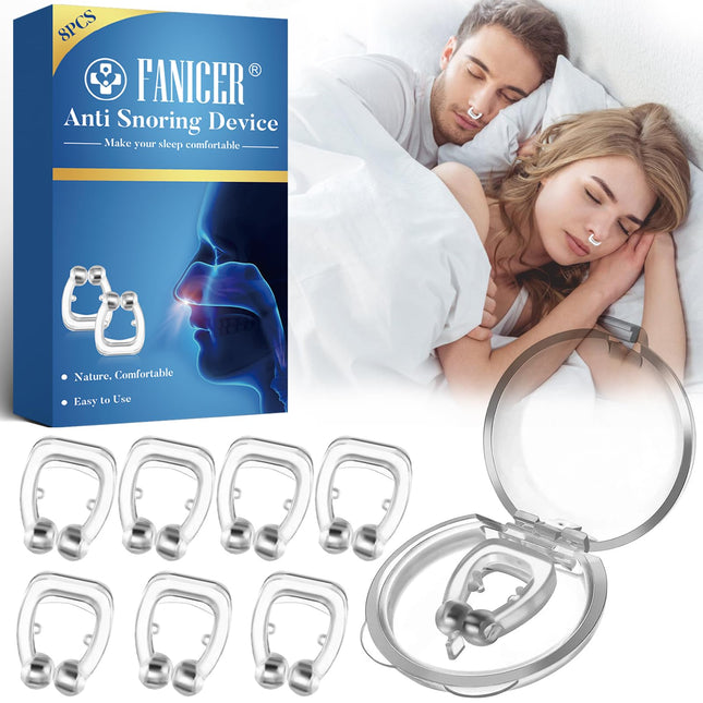 Pack of 8 anti-nose clips, anti-snoring nose clip, snoring clips, snoring stopper, anti-snoring sleep clips, snoring stopper, reusable anti-snoring, sleep clips for relaxed nights