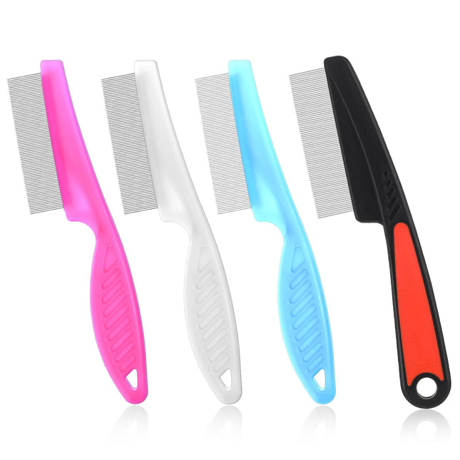 JIYIN 4 Pack Lice Comb, Stainless Steel Lice Combs Fine Tooth Comb Professional Lice Comb Dandruff Comb for Care and Removal of Dandruff or Lice