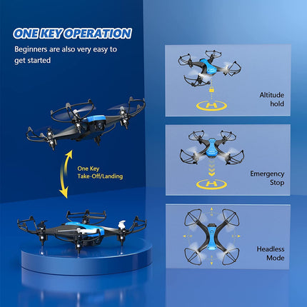 Drone for beginners RC mini drone dual battery 16 minutes flight time indoor RC remote-controlled drone 3D flip altitude hold RC quadcopter remote-controlled for children girls son boys toy gift