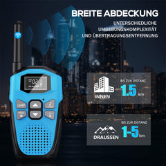 Walkie Talkie Set of 4, NXGKET Walkie Talkie Rechargeable for Adults and Children, Long Range 5km Walkie Talkie with Li-ion Battery, Walkie Talkies VOX Flashlight for Outdoors, Camping, Hiking