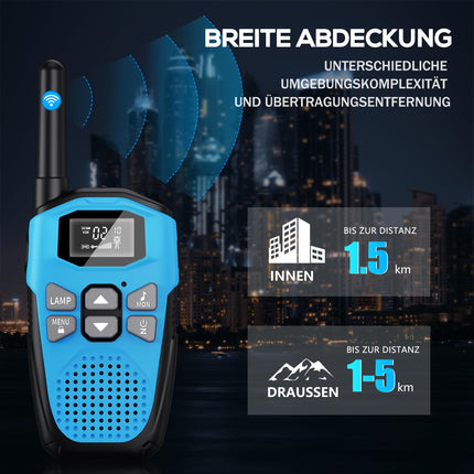 Walkie Talkie Set of 4, NXGKET Walkie Talkie Rechargeable for Adults and Children, Long Range 5km Walkie Talkie with Li-ion Battery, Walkie Talkies VOX Flashlight for Outdoors, Camping, Hiking