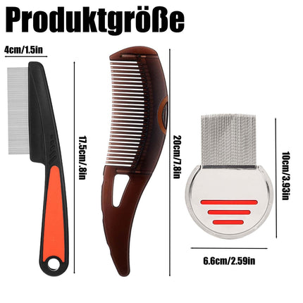 3-piece dandruff comb, lice comb, lice comb for humans, multifunctional hairdressing tools. Satisfy daily use, for family school trips or gym use.