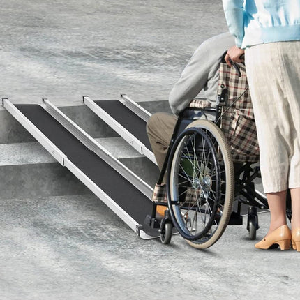 2PCS Telescopic Wheelchair Ramp 120-213cm, gardhom Adjustable Portable Aluminum Non-Slip Telescopic Ramp with 272KG Load Capacity for Stairs Obstacles House Steps in Textile Bag