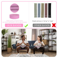 PLEASION Resistance Bands Fitness Band, Fitness Bands Fabric Bands Set of 5, Resistance Bands for Strength Training Muscle Building Hip Leg Training, Gymnastic Band for Workout Yoga Pilates