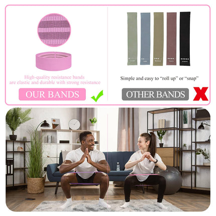 PLEASION Resistance Bands Fitness Band, Fitness Bands Fabric Bands Set of 5, Resistance Bands for Strength Training Muscle Building Hip Leg Training, Gymnastic Band for Workout Yoga Pilates