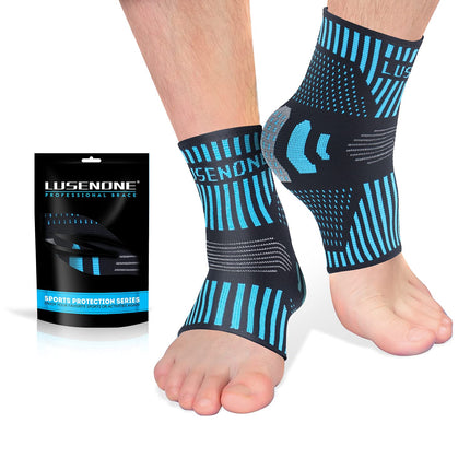 Professional Ankle Support 2 Pack, Breathable Ankle Support for Women/Men Compression Socks Foot Support for Plantar Fasciitis, Arthritis, Sprained Ankles, Achilles Tendon, Sports
