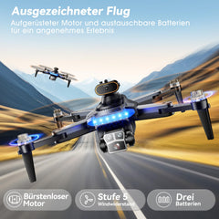 HYTOBP P17 GPS Drone with 4K Camera for Adults, Drone 4K GPS with Brushless Motor, 3 Batteries, 5G WiFi Transmission, FPV RC Drones with 3 Cameras, Follow Me, Automatic Return, Under 249g