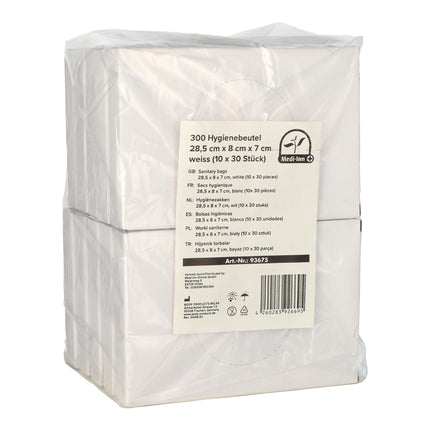 Medi-Inn hygiene bags | for easy disposal of sanitary pads, panty liners, and tampons | 10 packs of 30 = 300 pieces