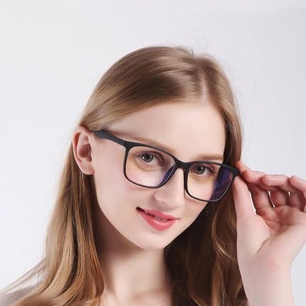 ANRRI Blue Light Blocking Glasses, Anti-Eye Fatigue Lens, Lightweight Frame Glasses, Black, Men/Women