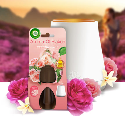 Air Wick Aroma Oil Bottle Starter Set - Diffuser with 2 Refills - Aromatherapy - Scent: Soothing Rose - Floral Room Fragrance with Essential Oils - 2 x 20 ml Oil + Device in White