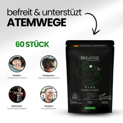 Breathe Nasal Strips – 60 Strips, Black | Improved performance for sports, racing drivers, and learning | Restful sleep &amp; less snoring | Breathe better with colds &amp; allergies