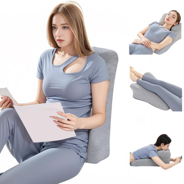 LPQKCcY Multifunctional Reading Pillow for Bed, Wedge Pillow Back Cushion for Bed, Memory Foam Ergonomic Mattress Wedge, Back Support Pillow, Leg Pillow, for Couch and Sofa