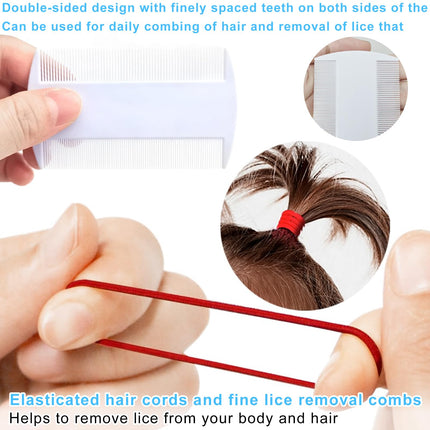 60 Piece Anti Lice Hair Tie Set With Lice Comb Against Head Lice Colorful Elastic Anti Lice Hair Tie Contains Essential Oils Safe Healthy Effective Lice Remedy Head Lice