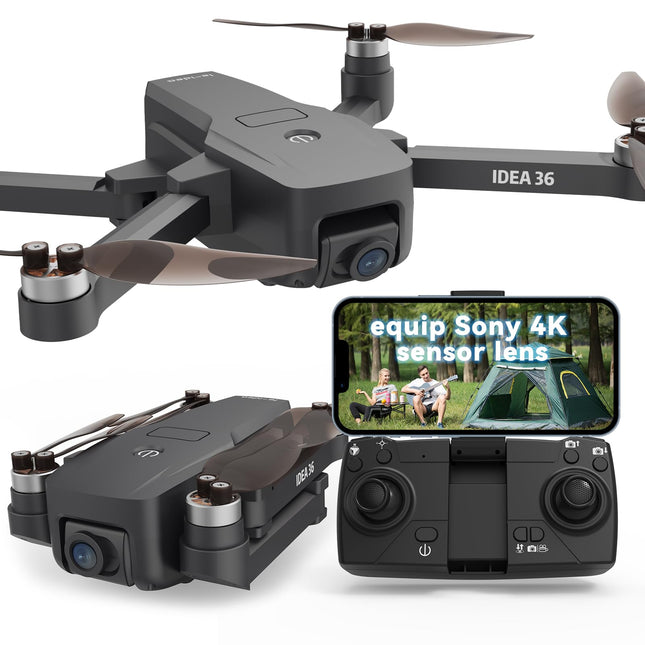 TTROARDS 36 Drone with 4K Camera, GPS Brushless Motors Drones with Camera for Adults, 5G WiFi Transmission, RC Drones Intelligent Return Follow Me APP Control Under 249g C0 Insertable SD Card