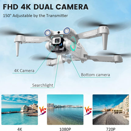 OKYUK i3 PRO Drone with 4K Camera, 50-Min Flight Time, Under 139g, 200-Meter FPV Transmission, Brushless Motor, Follow-Me/Return/Photography/Video, RC Quadcopter for Beginners and Adults (Gray)