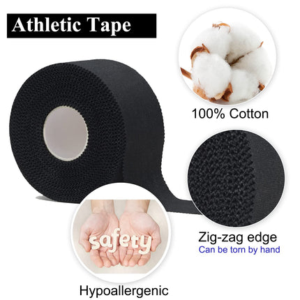 3 rolls of sports tape, 3.8cm x 10m white tape sports tape bandage finger tape, hypoallergenic tapes medical adhesive tapes for football volleyball climbing BJJ