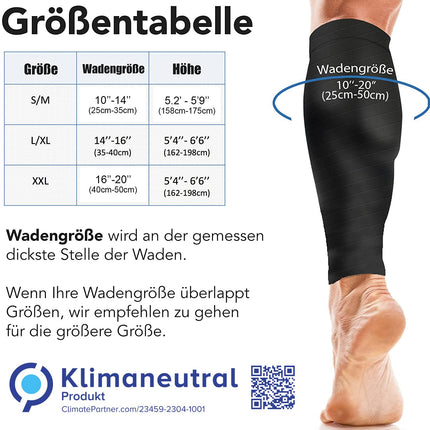 aZengear Calf Support for Men and Women, Footless Calf Compression Socks for Shin Splints and Cramps, Sports (Black L/XL)
