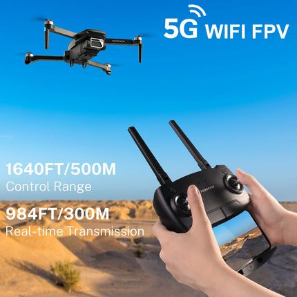 HANNVIW H220 GPS Drone with 4k Camera for Adults, Under 249g, RC Quadcopter 5G FPV Transmission, Brushless Motor, Long Range, Smart Return, Spot Mode, Follow Mode for Beginners